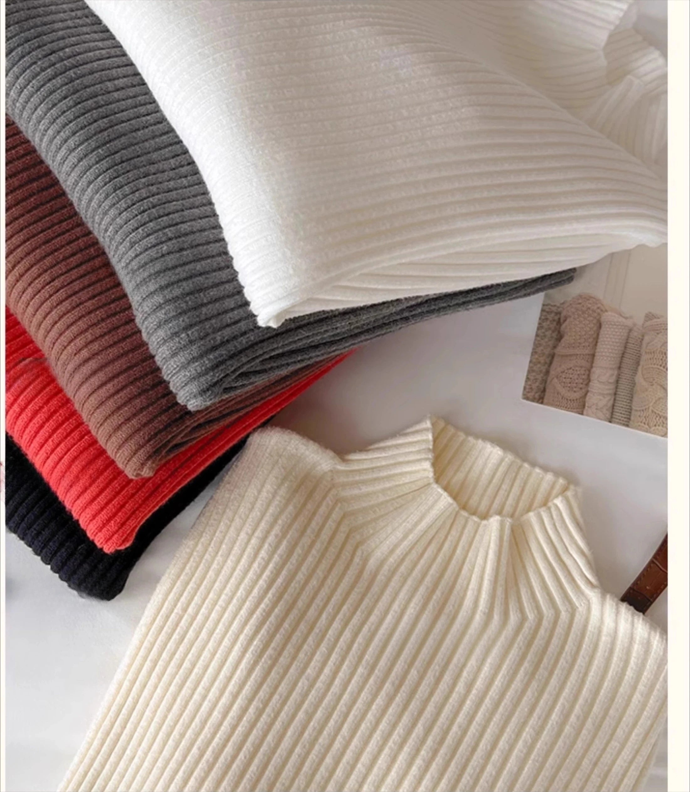 Slim Turtleneck Knit Sweater